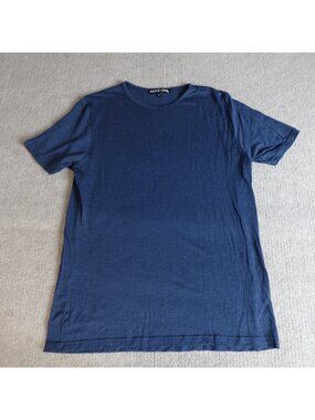Move On Norway Shirt Small Blue Solid Merino Wool